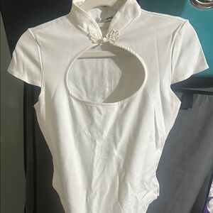 Elegant White High-Neck Top